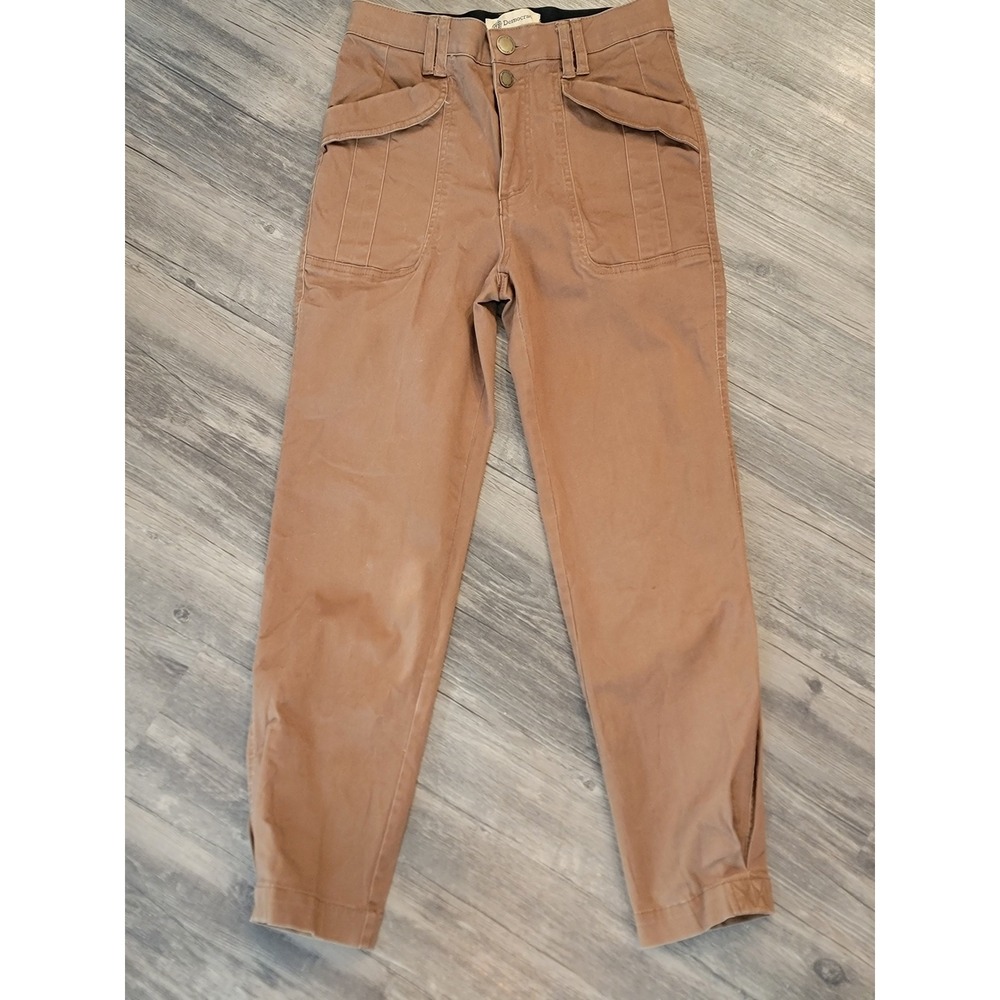 Democracy Ab Technology Utility Pants Brown High Rise Tapered Cargo Size 2